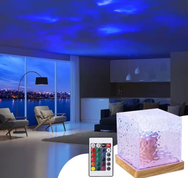 USB 16 in 1 Dynamic Water Pattern Night Light for Indoor Rooms with Remote Control - Image 2