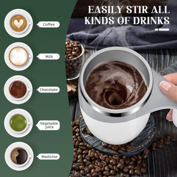 Coffee Mug, Automatic Magnetic Stirring Coffee Cup, 380mL - Image 4