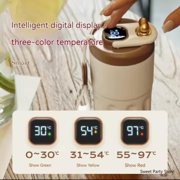 450ML Smart Display Bottle, Stainless Steel Coffee Mug - Image 4