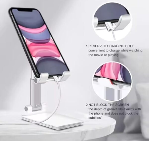 Foldable Mobile Phone holder Stand, Universal, Adjustable and Foldable Desktop Phone Stand - Image 3