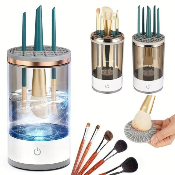 3-in-1 Automatic Makeup Brush Cleaning and Drying Stand - Keep Your Brushes Fresh and Ready to Use