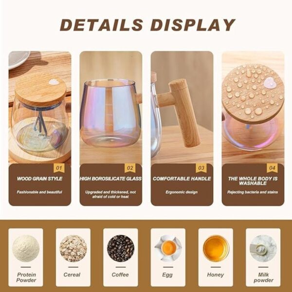 Self Stirring Mug 400ml, Electric Auto Mixing Cup - Image 2