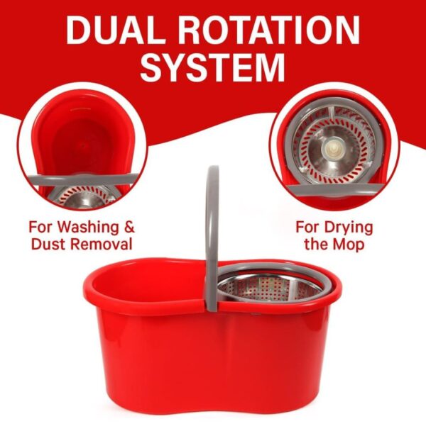 Spin Mop and Bucket with Wringer Set, 360° Spinning Mop and Bucket System - Image 3