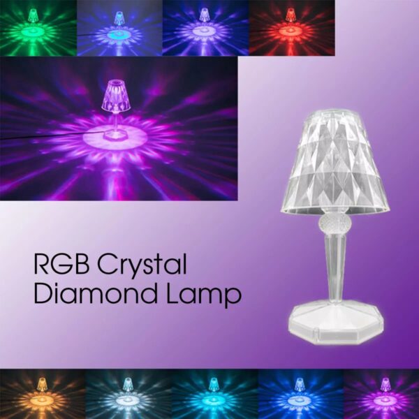 Crystal Table Lamp,16 RGB Color Crystal Light - Image 2