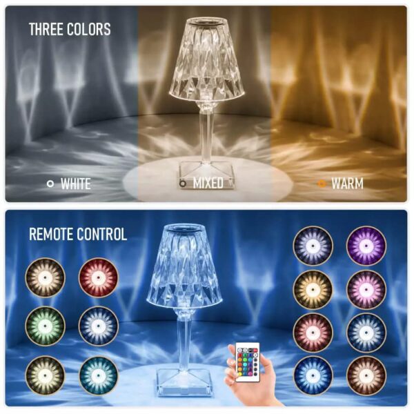 Crystal Table Lamp,16 RGB Color Crystal Light - Image 5