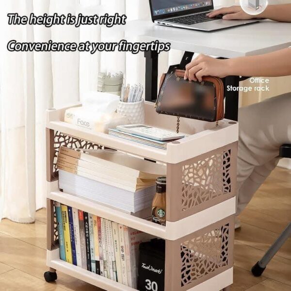 4 Layer Multi purpose Story Storage trolly Portable Kitchen Home Multipurpose Flower Rack - Image 3