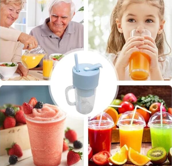 2 in 1 PORTABLE FRUIT JUICER WITH STRAW BLADE RECHARGEABLE BLENDER JUICER 340ml crusher juicer - Image 5