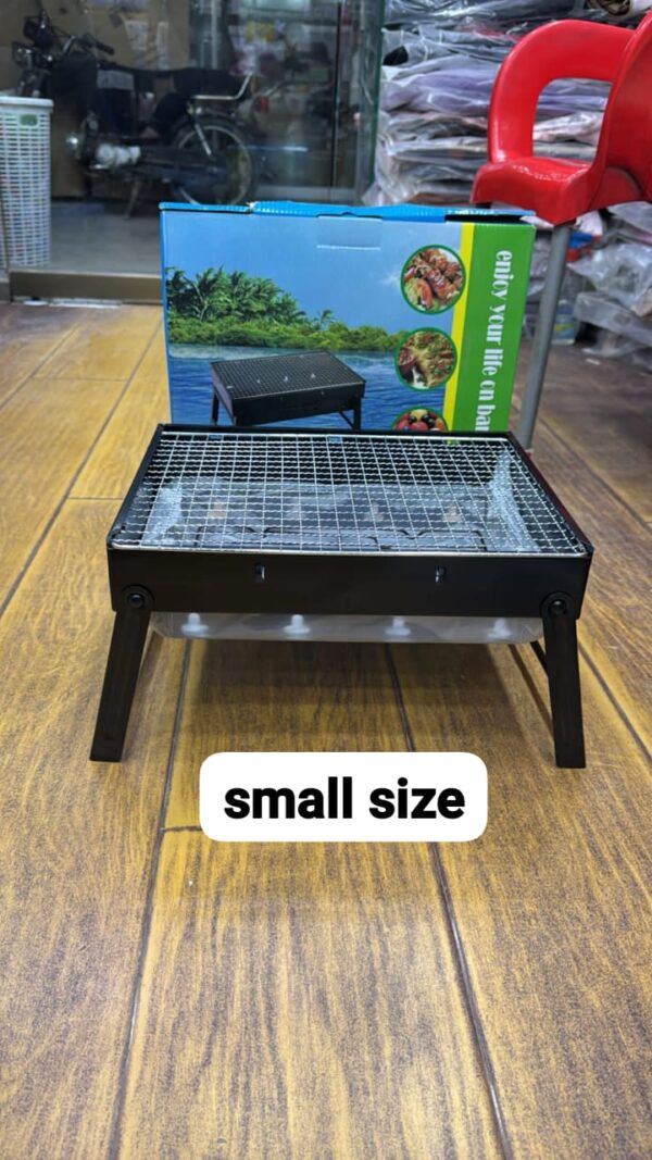 Foldable Black Barbecue Charcoal Grill Premium with Portable Handle - Image 2