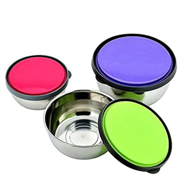 Stainless Steel Colourful 3 pcs Bowl Set - Image 2