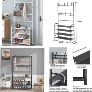 Multi-Function 4 Tiers Shoes Rack With Hanger