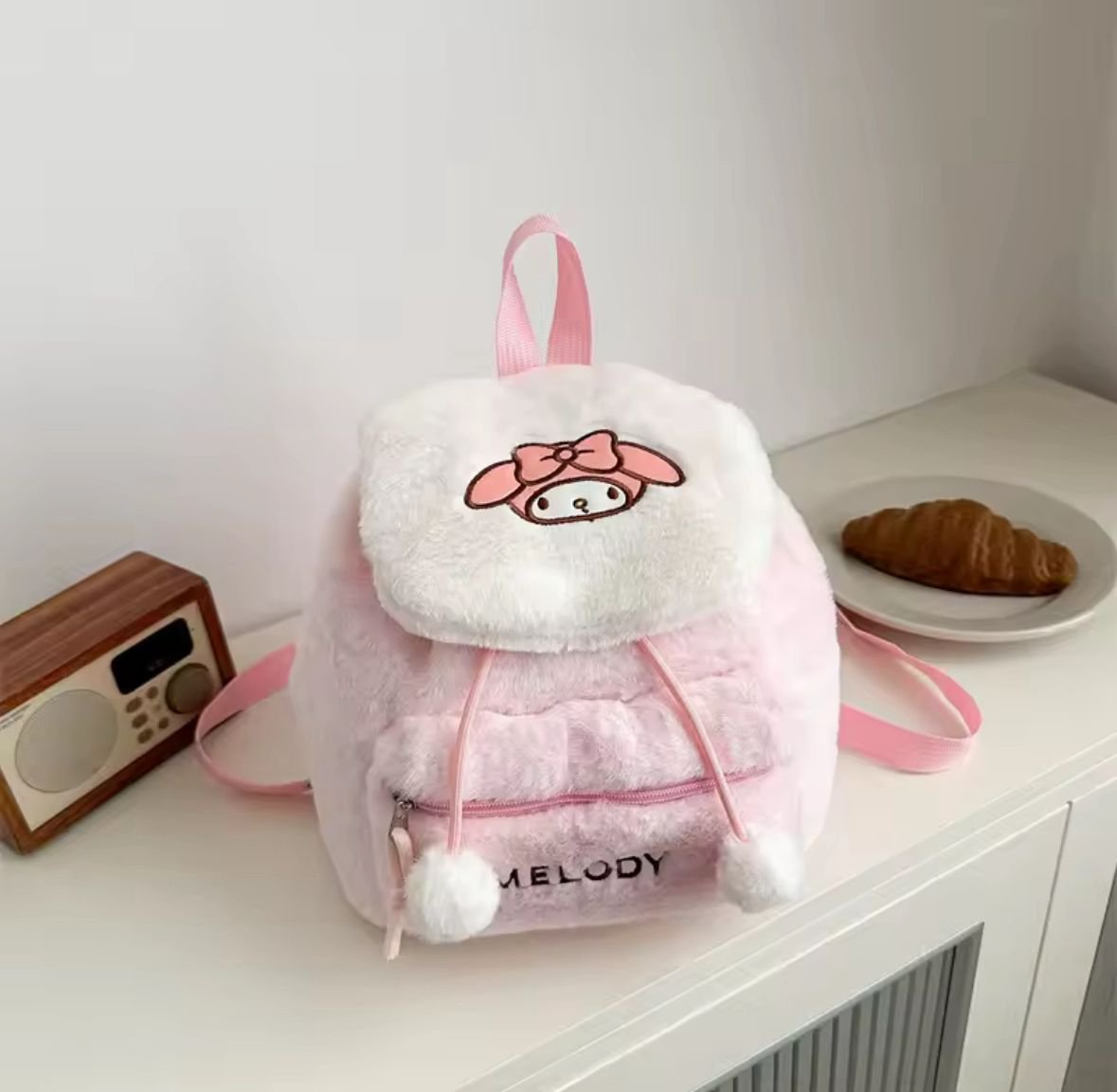 Hello Kitty My Melody Kuromi Plush Backpack Travel Bag - Image 3